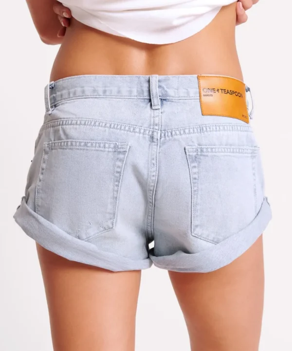 ONE TEASPOON Blue Space Bandit Low Waist Denim Shorts | Women Denim Shorts