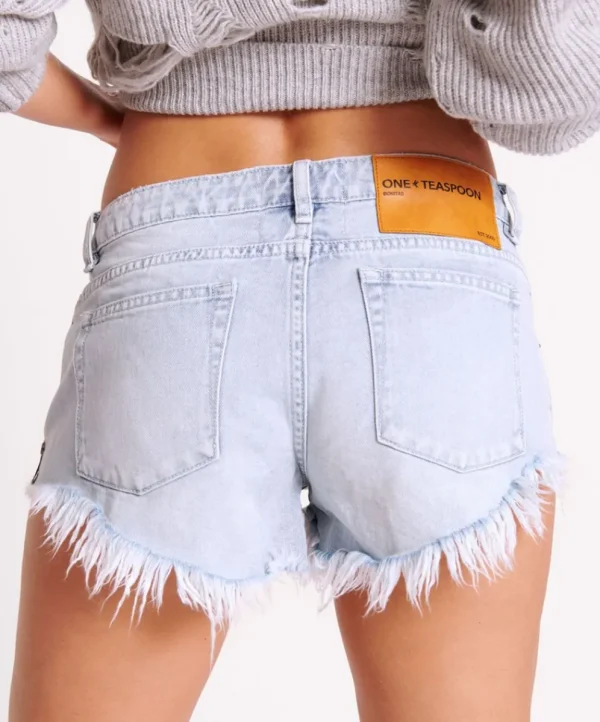 ONE TEASPOON Blue Space Bonitas Low Waist Denim Shorts | Women Denim Shorts