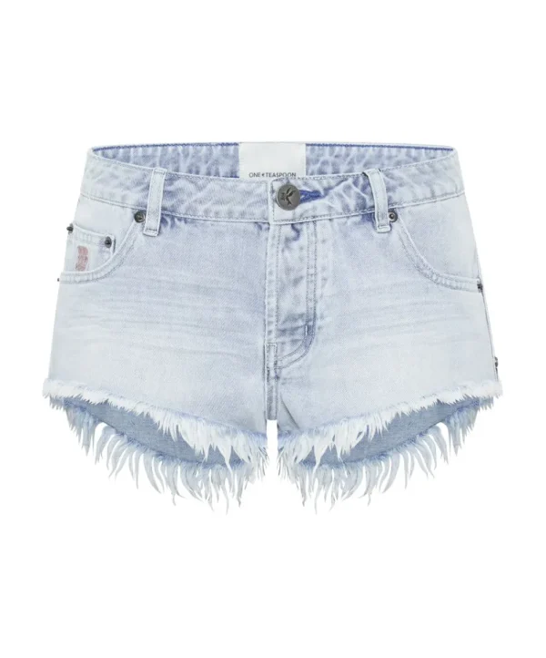 ONE TEASPOON Blue Space Bonitas Low Waist Denim Shorts | Women Denim Shorts