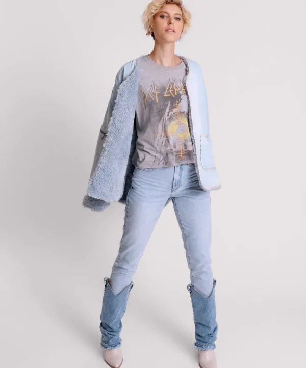 ONE TEASPOON Blue Space Teddy Throwover Denim Jacket | Women Jackets