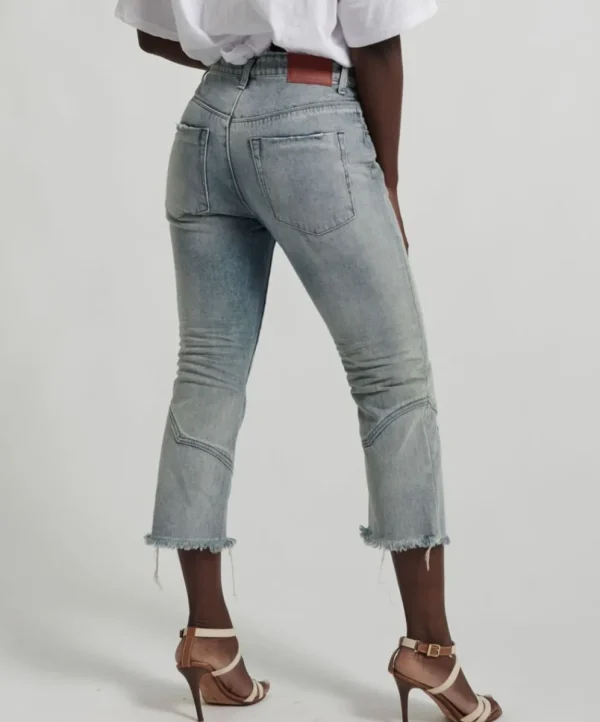 ONE TEASPOON Blue Storm Kicks Low Waist Kick Flare Jeans | Women Denim Jeans