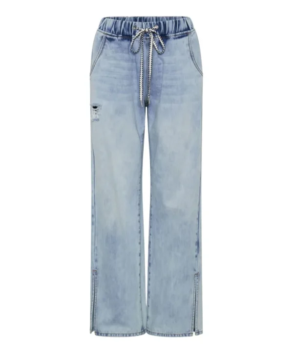 ONE TEASPOON Blue Tornado Roadhouse Wide Leg Drawstring Jeans | Women Denim Jeans