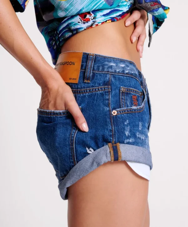 ONE TEASPOON Bluemoon Bandit Low Waist Denim Shorts | Women Denim Shorts