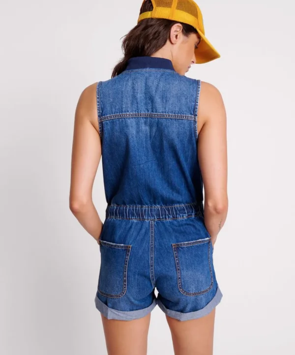 ONE TEASPOON Bluemoon Lilly Sporty Denim Jumpsuit | Women Denim Jumpsuits