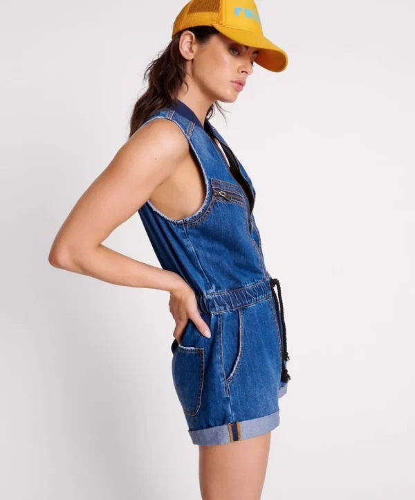 ONE TEASPOON Bluemoon Lilly Sporty Denim Jumpsuit | Women Denim Jumpsuits