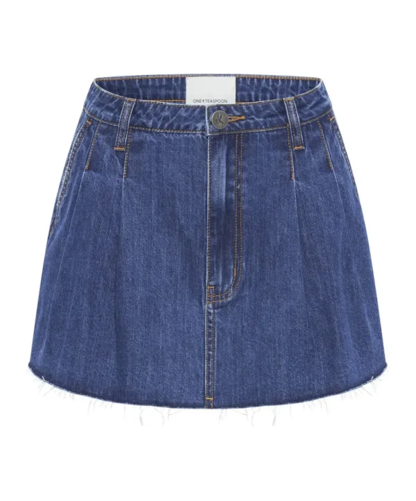 ONE TEASPOON Bluemoon Pleated Micro Mini Denim Skirt | Women Denim Skirts