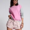 ONE TEASPOON Blush Cadet Bandits Low Waist Shorts | Women Denim Shorts