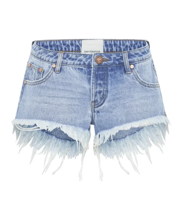 ONE TEASPOON Bolt Blue Bonitas Low Waist Denim Shorts | Women Denim Shorts