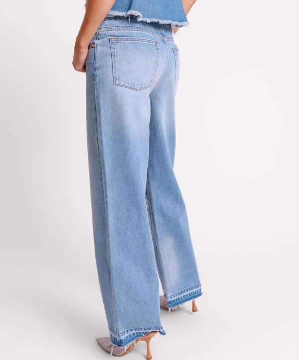 ONE TEASPOON Bolt Blue Lowriders Low Waist Wide Leg Jeans | Women Denim Jeans