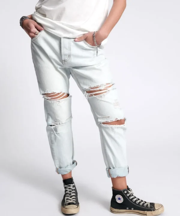 ONE TEASPOON Brando Trashed Saints Boyfriend Jeans | Women Denim Jeans