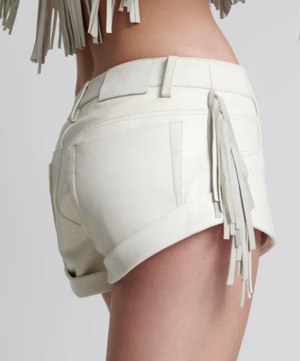 ONE TEASPOON Chaos Walking Fringed Leather Bandit Shorts | Women Bottoms