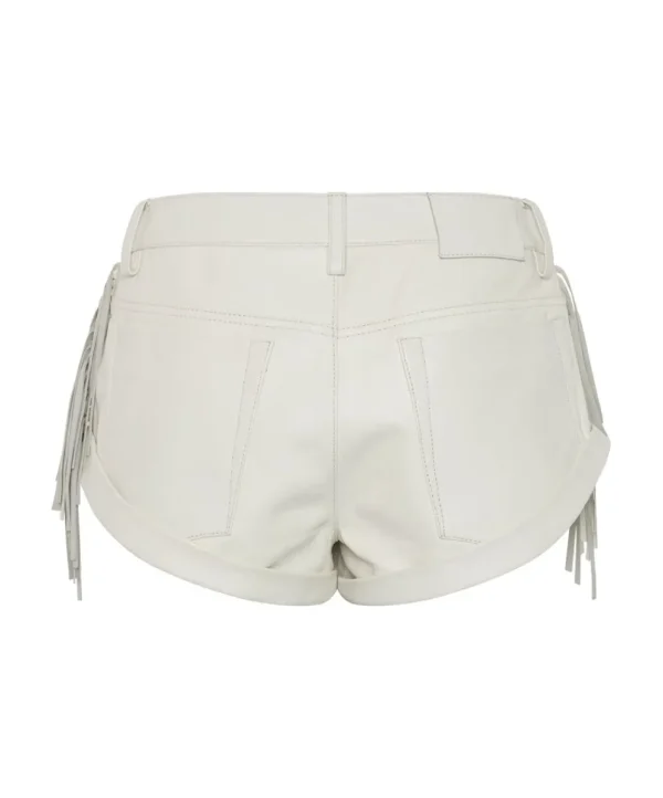 ONE TEASPOON Chaos Walking Fringed Leather Bandit Shorts | Women Bottoms