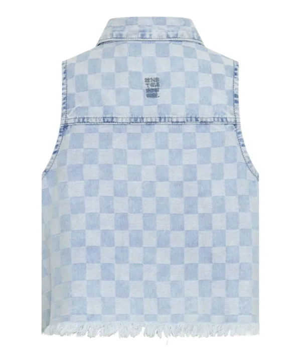 ONE TEASPOON Checkmate Denim Braxton Top | Women Denim Tops