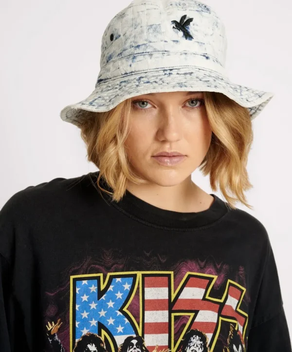 ONE TEASPOON Checkmate Denim Bucket Hat | Women Accessories