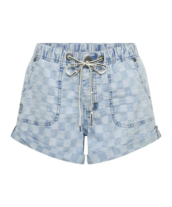 ONE TEASPOON Checkmate Shabby Bandit Drawstring Boyfriend Shorts | Women Denim Shorts