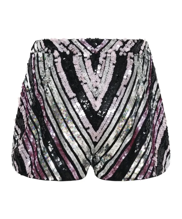 ONE TEASPOON Chevron Hand Sequin Party Shorts | Women Bottoms