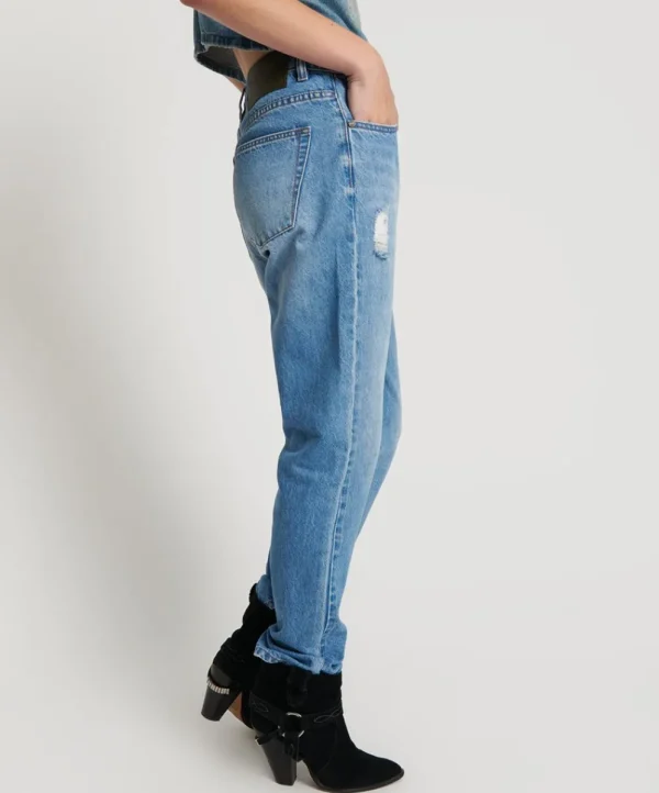 ONE TEASPOON Ciao Blue Awesome Baggies High Waist Straight Leg Jeans | Women Denim Jeans