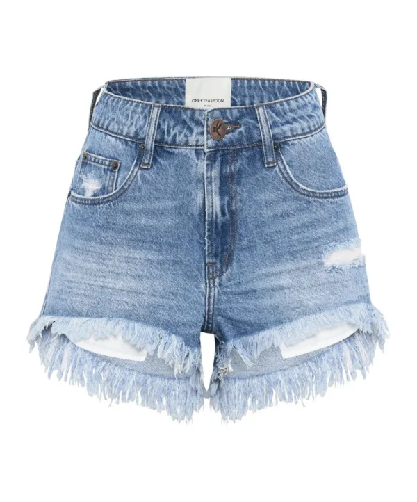 ONE TEASPOON Ciao Blue Bonitas High Waist Denim Shorts | Women Denim Shorts