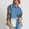 ONE TEASPOON Ciao Blue Revolver Denim Flannel Shirt | Women Shirts