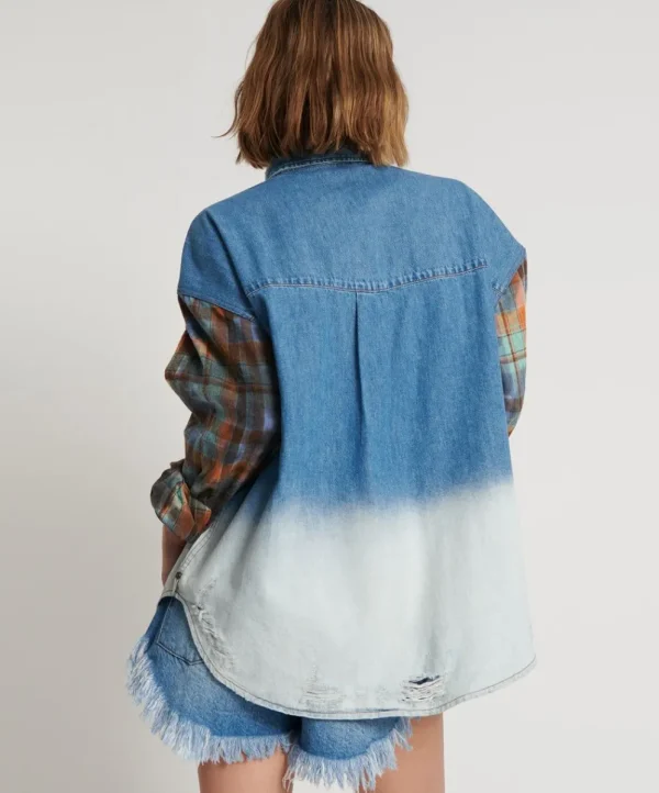 ONE TEASPOON Ciao Blue Revolver Denim Flannel Shirt | Women Shirts