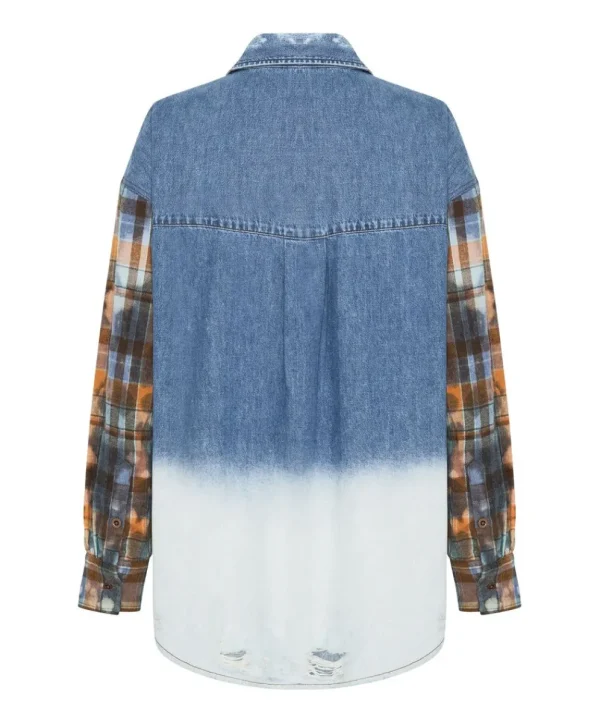 ONE TEASPOON Ciao Blue Revolver Denim Flannel Shirt | Women Shirts