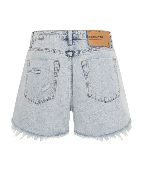 ONE TEASPOON Circus Blue Trucker Mid Waist Denim Shorts | Women Denim Shorts