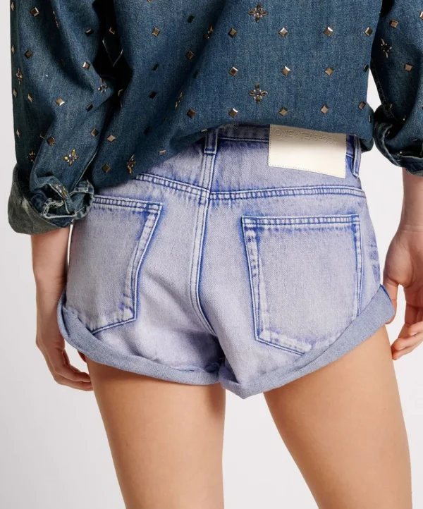 ONE TEASPOON Cupid Blue Bandits Low Waist Denim Shorts | Women Denim Shorts