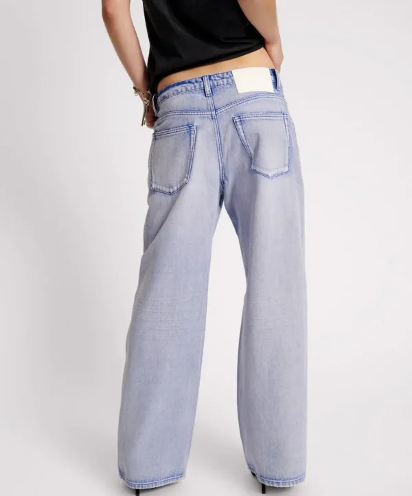 ONE TEASPOON Cupid Blue Low Riders Low Waist Wide Leg Jeans | Women Denim Jeans