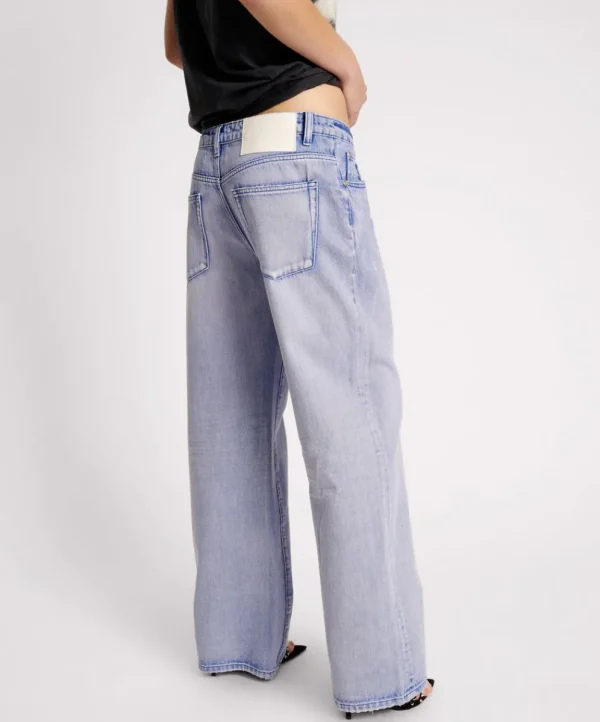 ONE TEASPOON Cupid Blue Low Riders Low Waist Wide Leg Jeans | Women Denim Jeans