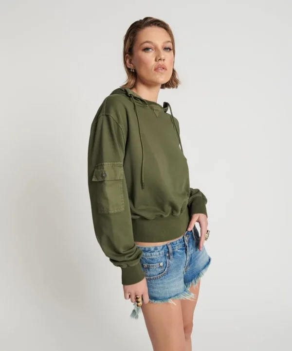 ONE TEASPOON Dark Khaki Cargo Adventure Hoody | Women Hoodies And Sweats