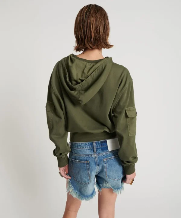 ONE TEASPOON Dark Khaki Cargo Adventure Hoody | Women Hoodies And Sweats