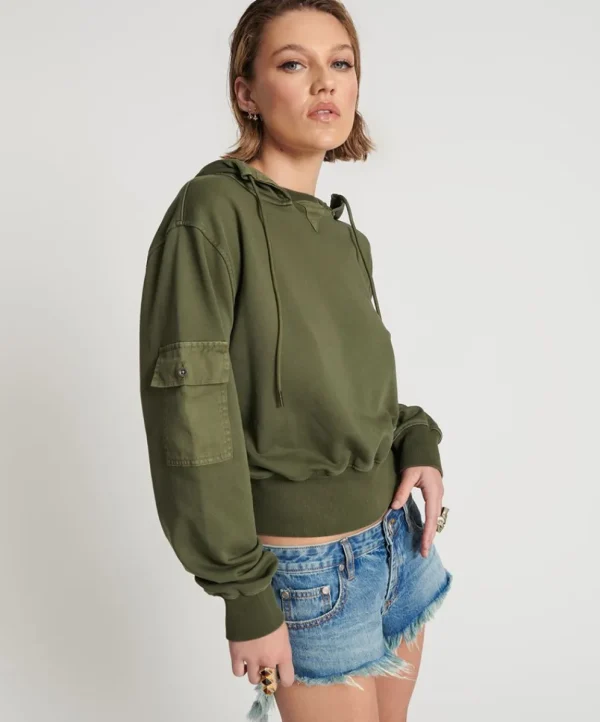 ONE TEASPOON Dark Khaki Cargo Adventure Hoody | Women Hoodies And Sweats