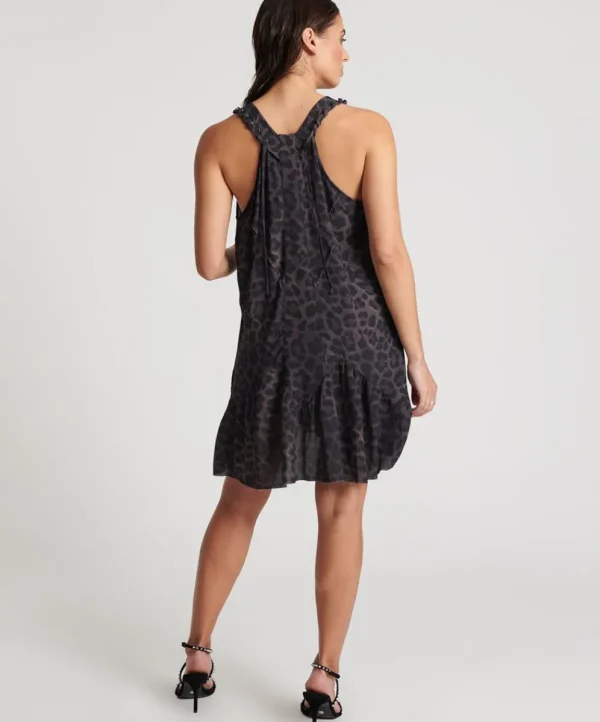 ONE TEASPOON Dark Leopard Tiered Dress | Women Mini Dresses