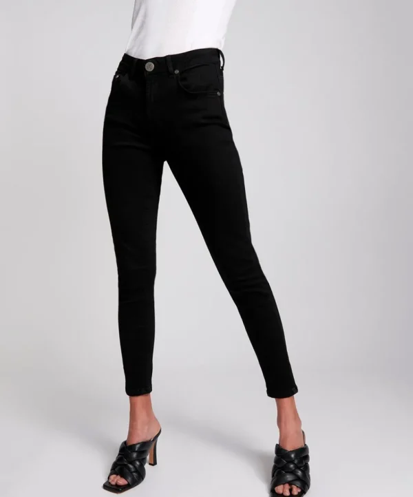 ONE TEASPOON Deep Black Freebirds Ii High Waist Skinny Jeans | Women Denim Jeans