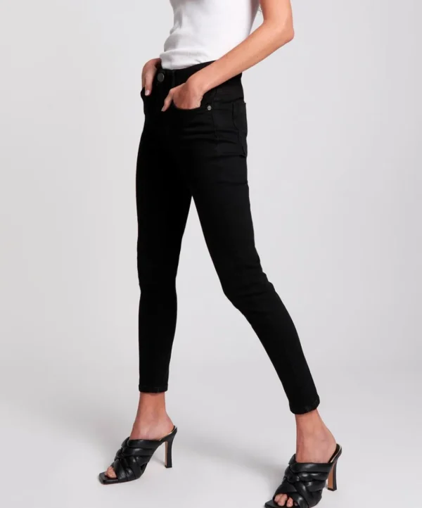 ONE TEASPOON Deep Black Freebirds Ii High Waist Skinny Jeans | Women Denim Jeans