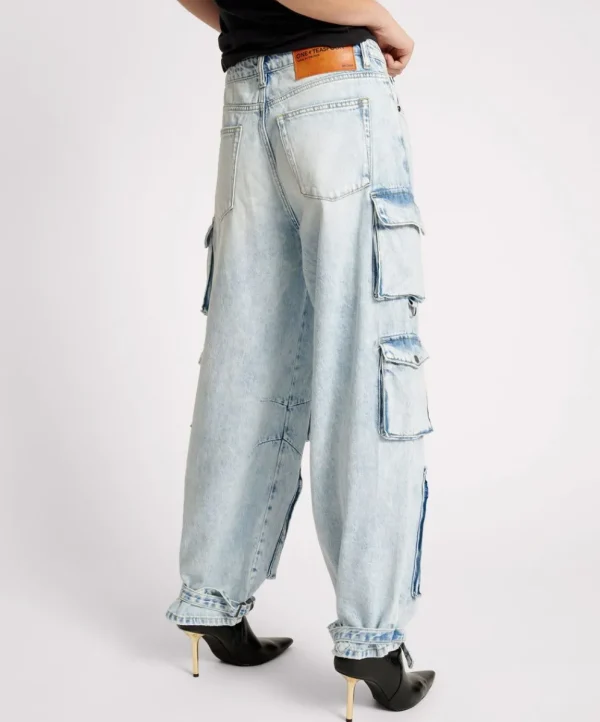 ONE TEASPOON Depeche Blue High Waist Epic Cargo Jeans | Women Denim Jeans