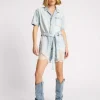 ONE TEASPOON Depeche Blue Night Movers Denim Jumpsuit | Women Denim Jumpsuits