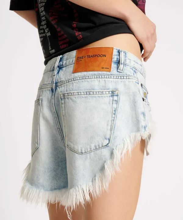 ONE TEASPOON Depeche Blue Rollers Low Waist Denim Shorts | Women Denim Shorts