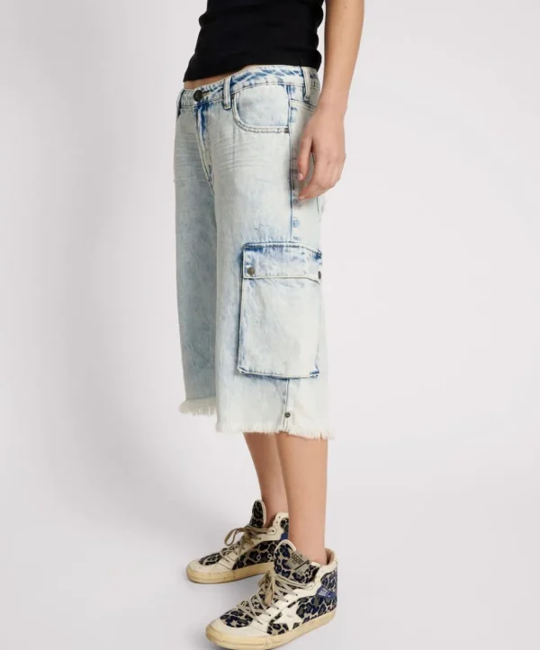 ONE TEASPOON Depeche Blue Skater Girl Wide Leg Shorts | Women Denim Shorts