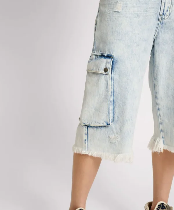 ONE TEASPOON Depeche Blue Skater Girl Wide Leg Shorts | Women Denim Shorts