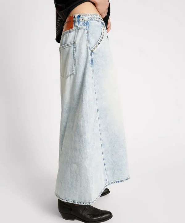 ONE TEASPOON Depeche Blue Studded Mrs Carter Long Length Denim | Women Denim Skirts