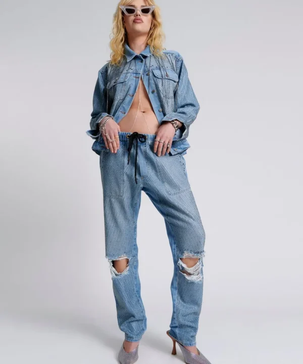 ONE TEASPOON Desert Jewel Shabbies Drawstring Boyfriend Jeans | Women Denim Jeans