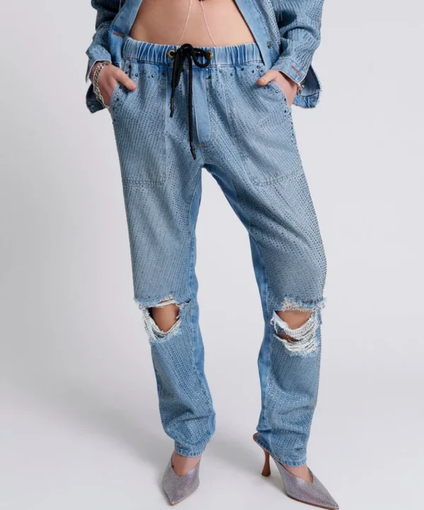 ONE TEASPOON Desert Jewel Shabbies Drawstring Boyfriend Jeans | Women Denim Jeans