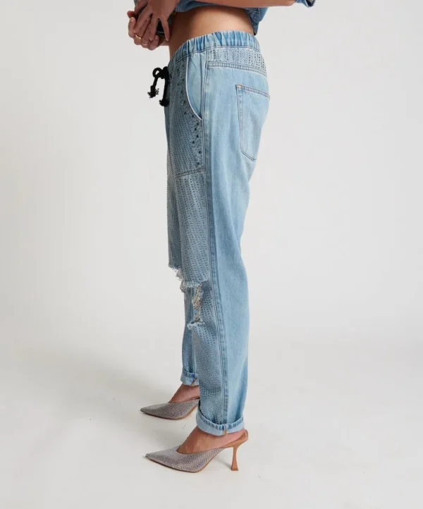 ONE TEASPOON Desert Jewel Shabbies Drawstring Boyfriend Jeans | Women Denim Jeans