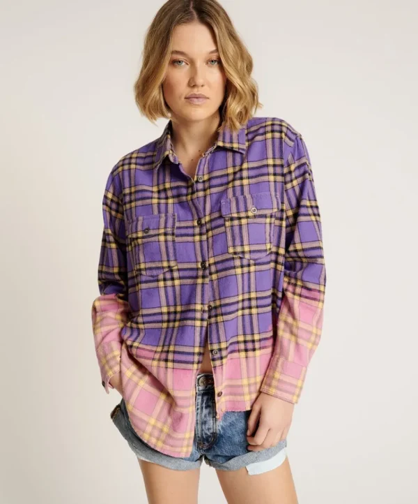 ONE TEASPOON Dip Dye Flannel Liberty Shirt | Women Shirts