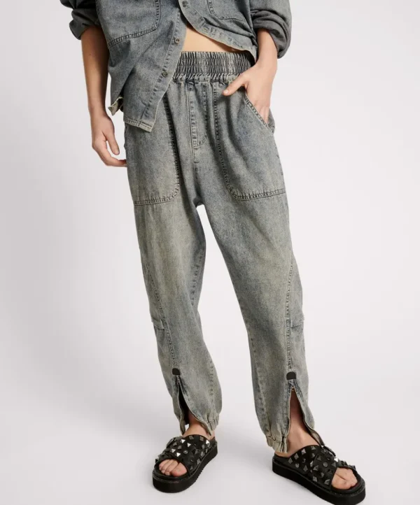 ONE TEASPOON Dirty Blue Denim Flight Pants | Women Denim Jeans