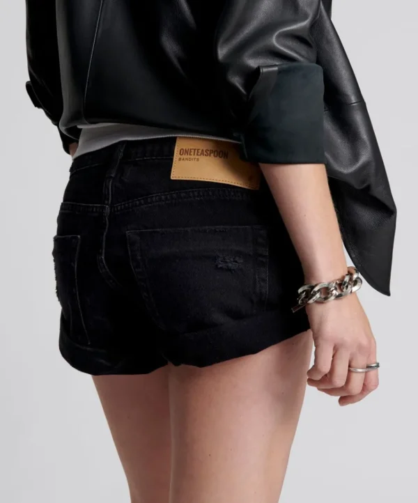 ONE TEASPOON Double Black Bandits Denim Shorts | Women Denim Shorts