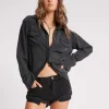 ONE TEASPOON Double Black Bandits Low Waist Denim Shorts | Women Denim Shorts