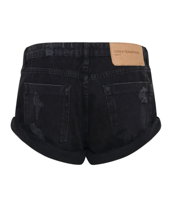 ONE TEASPOON Double Black Bandits Low Waist Denim Shorts | Women Denim Shorts