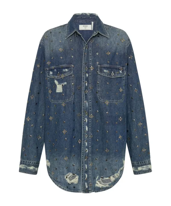 ONE TEASPOON Embellished Everyday Denim Shirt | Women Shirts